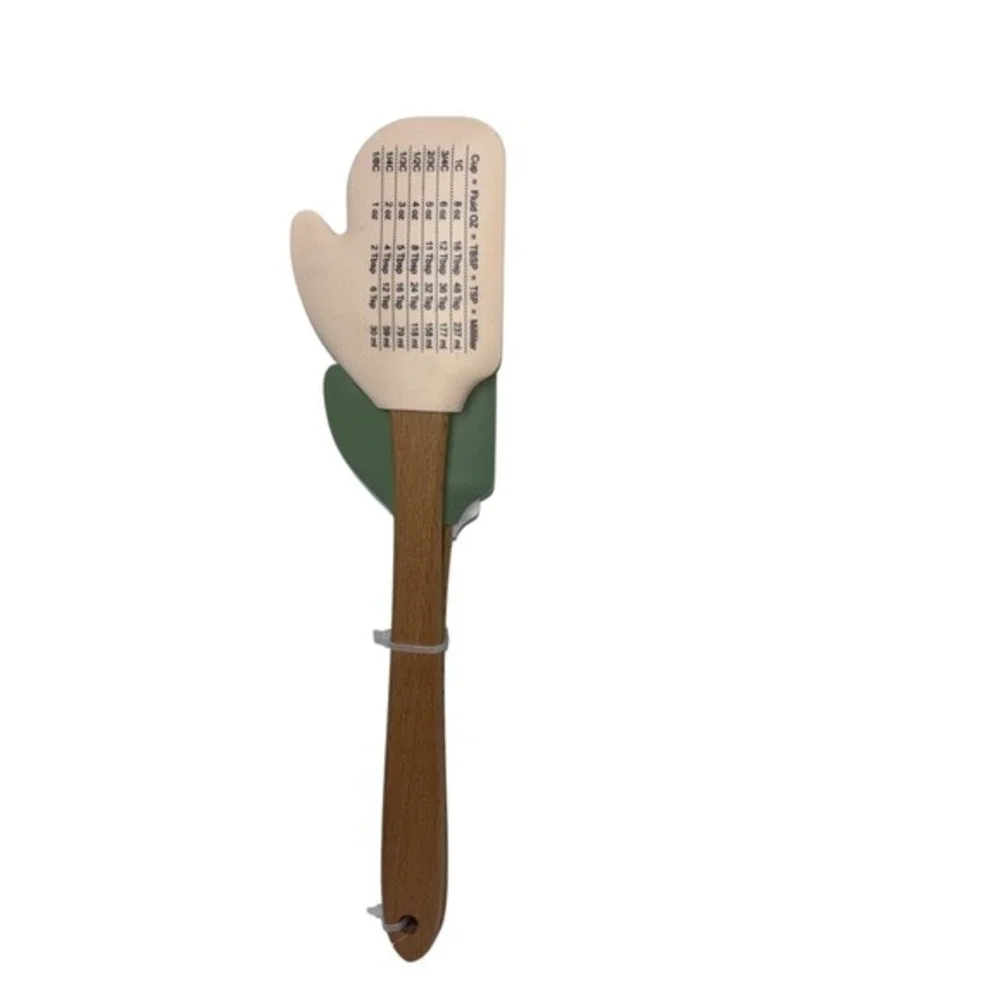 CWC Christmas Silicone Spatula‎ Set 3pc Mitten Red Truck Holiday Baking Wooden
